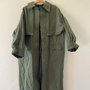 KASSL EDITIONS Long Wax Cape Coat Green